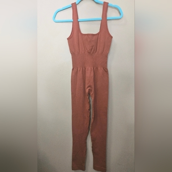 We Wore What Rib Jumpsuit Bodysuit Women's Size XS Brown Color - Picture 2 of 6